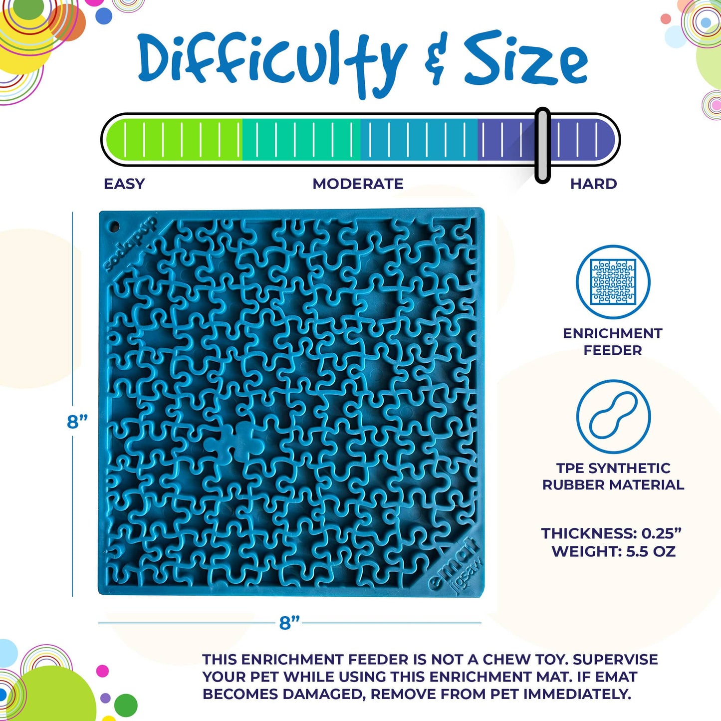 Dog & Cat Lick Mat - Jigsaw Enrichment, Slow Feeder