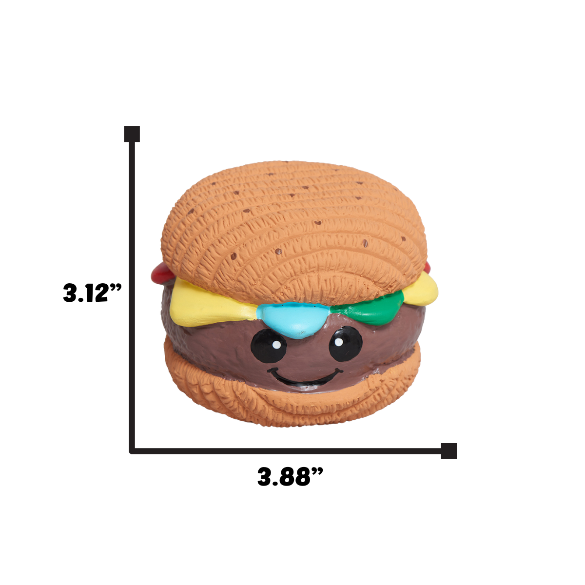 Dog Ball Toy - Hamburger Shape, Latex, Squeaky
