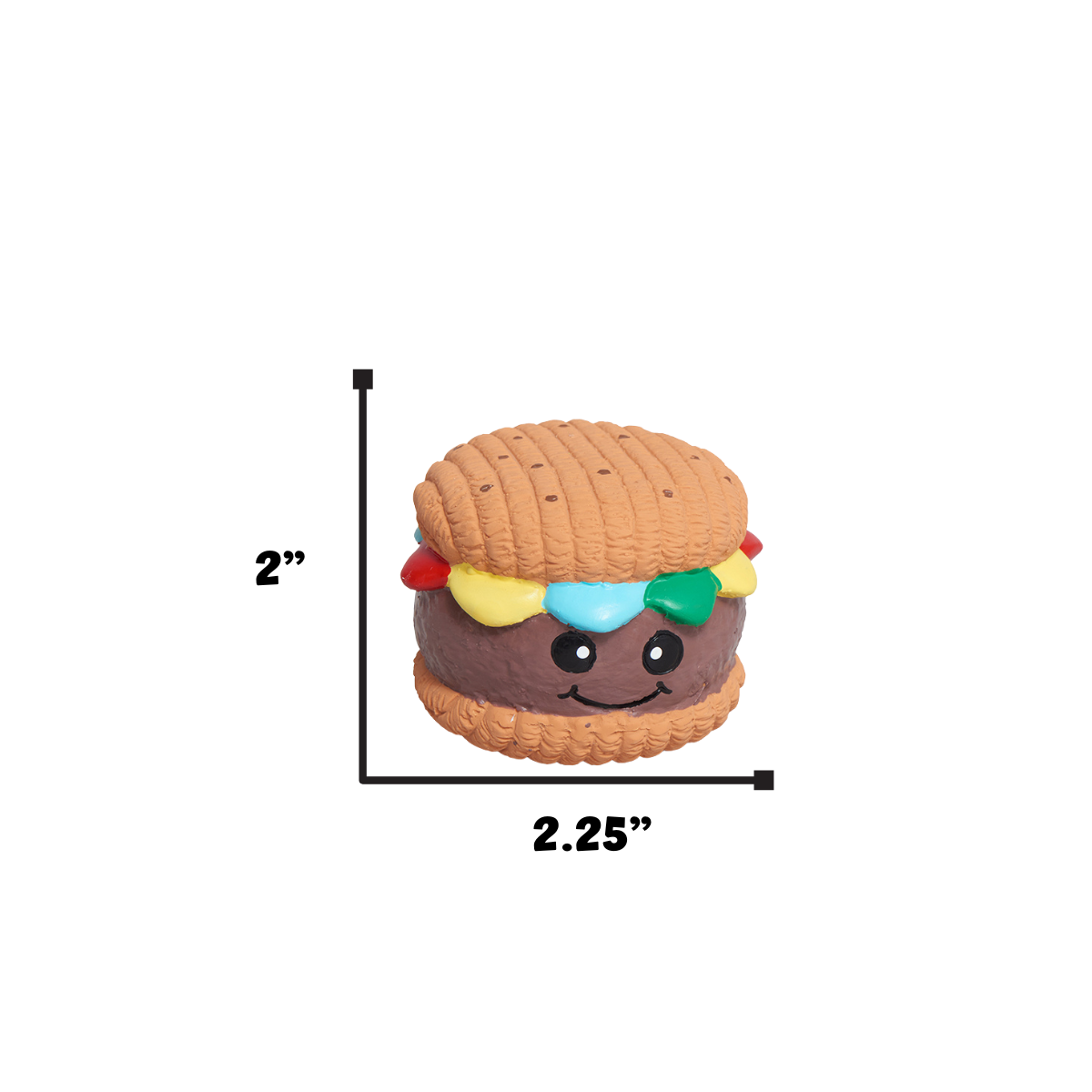 Dog Ball Toy - Hamburger Shape, Latex, Squeaky