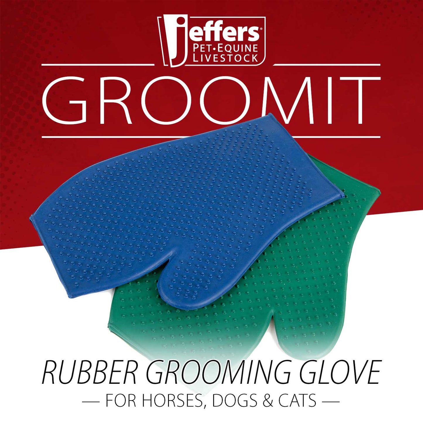 Dog & Cat Grooming Glove - Rubber, De-Shedding
