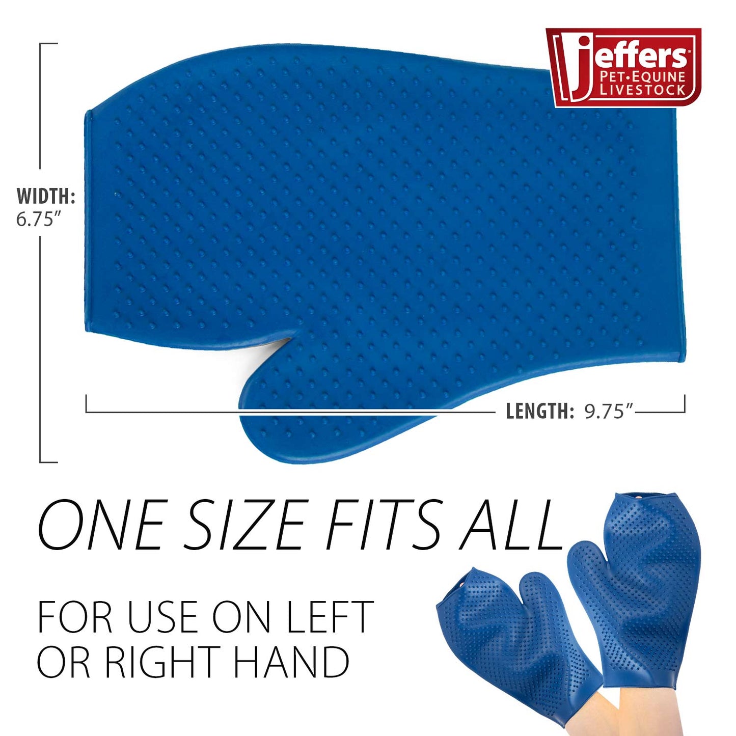 Dog & Cat Grooming Glove - Rubber, De-Shedding