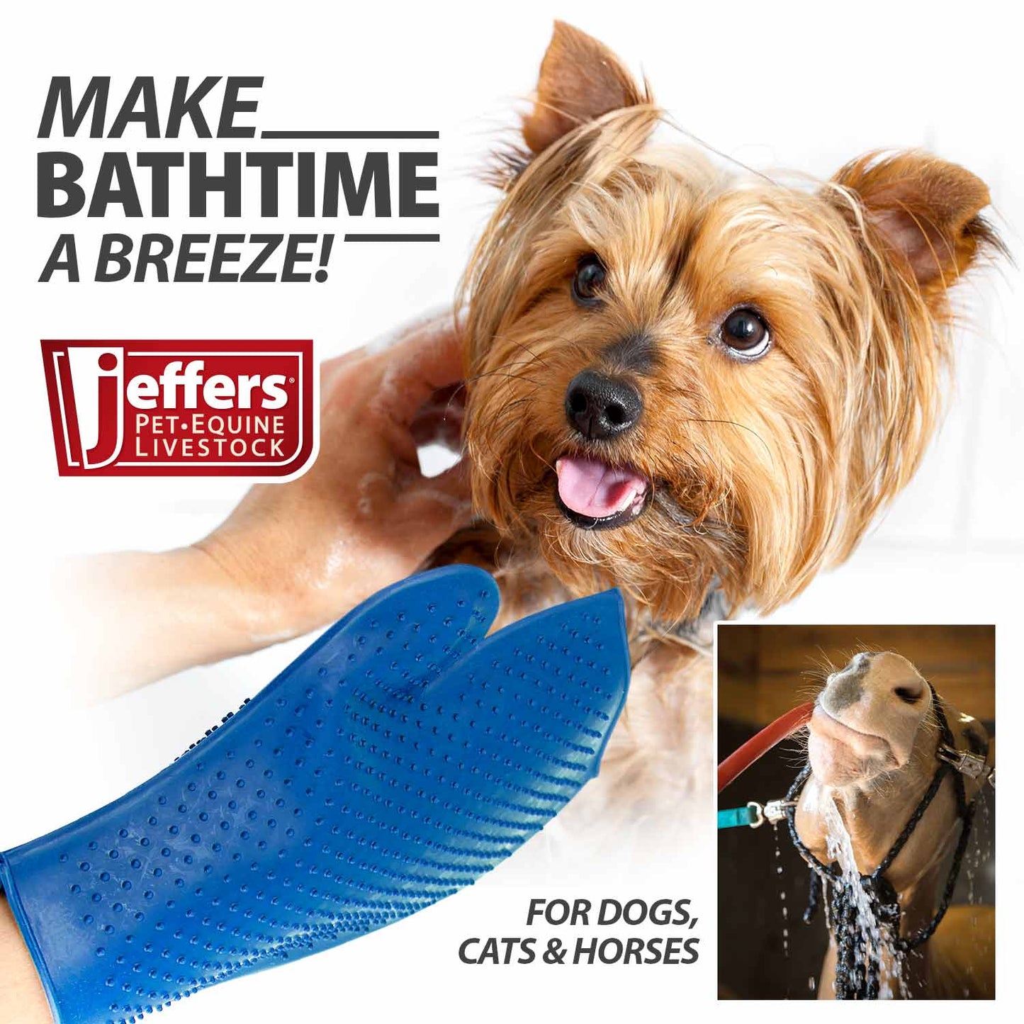 Dog & Cat Grooming Glove - Rubber, De-Shedding